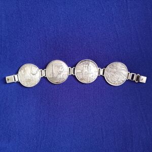 Vintage Bracelet Germany Souvenir Coin Deutschland Rare 7"